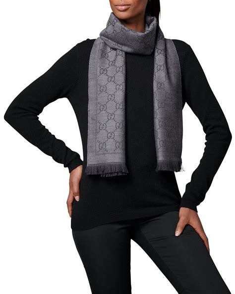 black gucci scarf cheap|black gucci scarf with trim.